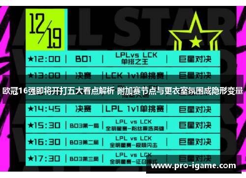 欧冠16强即将开打五大看点解析 附加赛节点与更衣室氛围成隐形变量